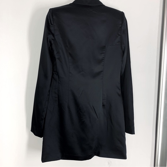 Revolve Superdown Black Satin Miley Oversized Blazer Dress Size S - Picture 6 of 8